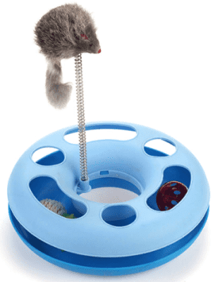 Игрушка (Чистый котик) Трэк- круг с мышью на пружине 25см