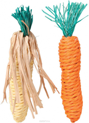 Игр. д/грыз. (Trixie) Набор овощей:морковь,куруза,сизаль